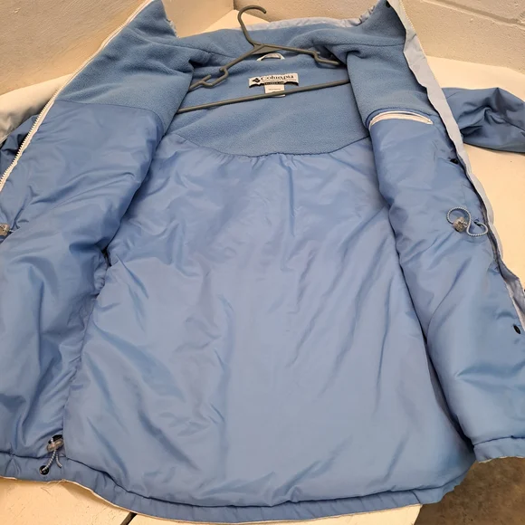 Columbia Women's Winter Coat White and Blue Jacket Size Large. - Picture 3 of 12